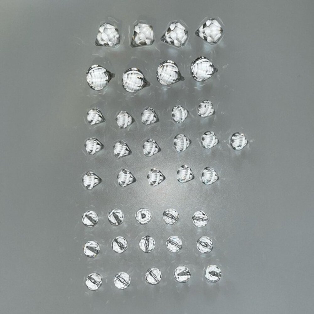 ✨ Clear Faceted Round & Diamond-Shaped Acrylic Beads | 39-Piece Set for Jewelry